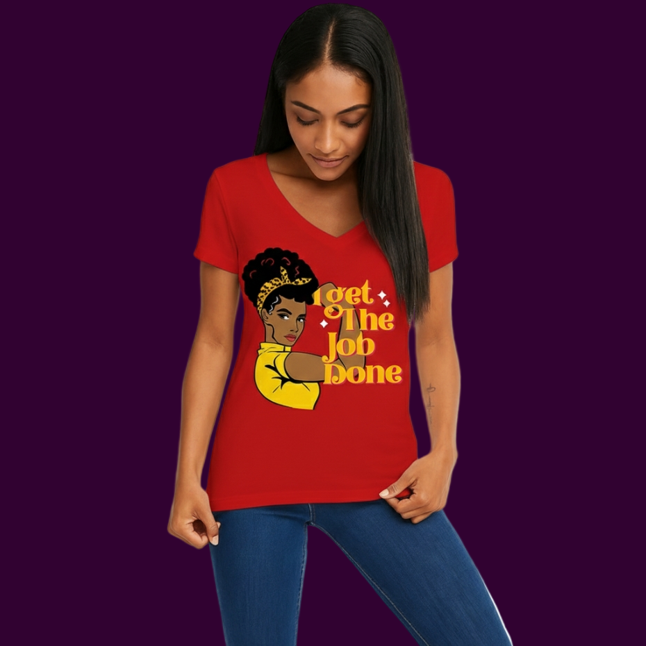 Ladies "Get the Job Done" V-Neck Tee