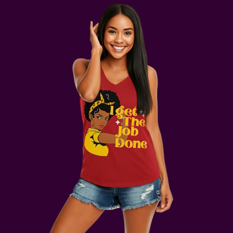 Ladies "I Get the Job Done" Racerback Tank Top