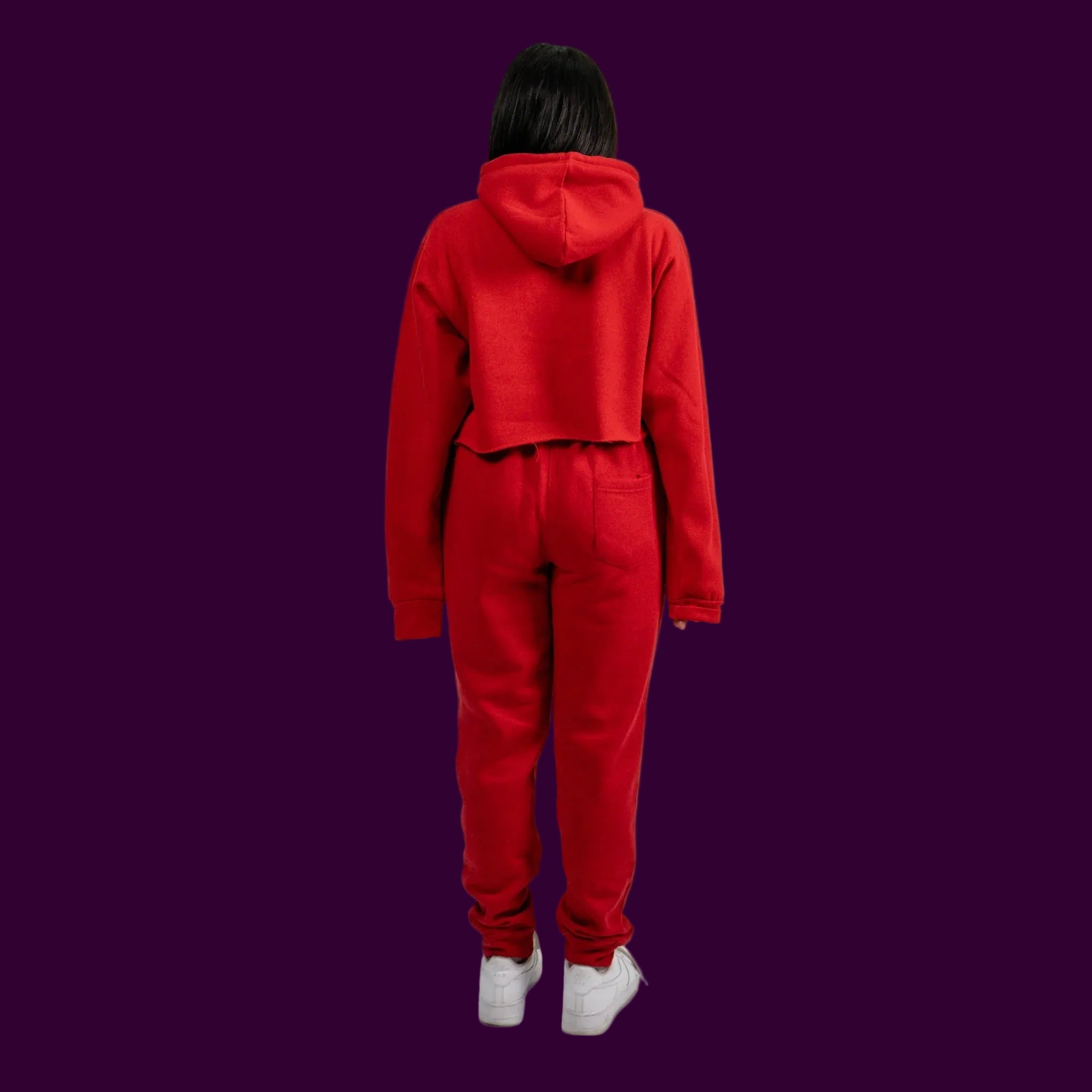 Dark Gable™ Ladies Heavy Blend Hooded Crop Top Sweatsuit