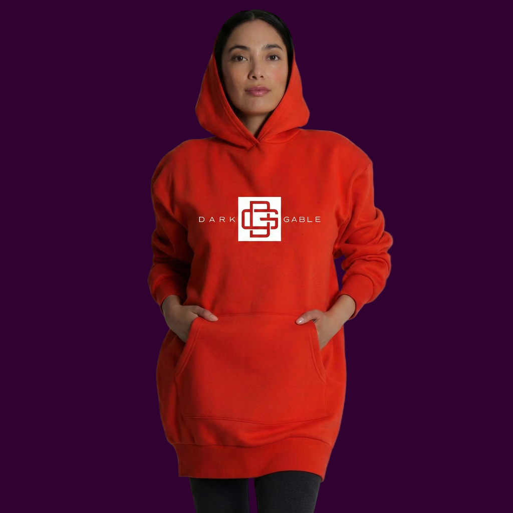 Dark Gable™ Ladies “Signature” Long Loose Fit Hoodie Dress