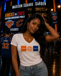 Dark Gable™ "KNICKS" Colorway-Ladies Vneck Tee Eastern Conference Finals Edition
