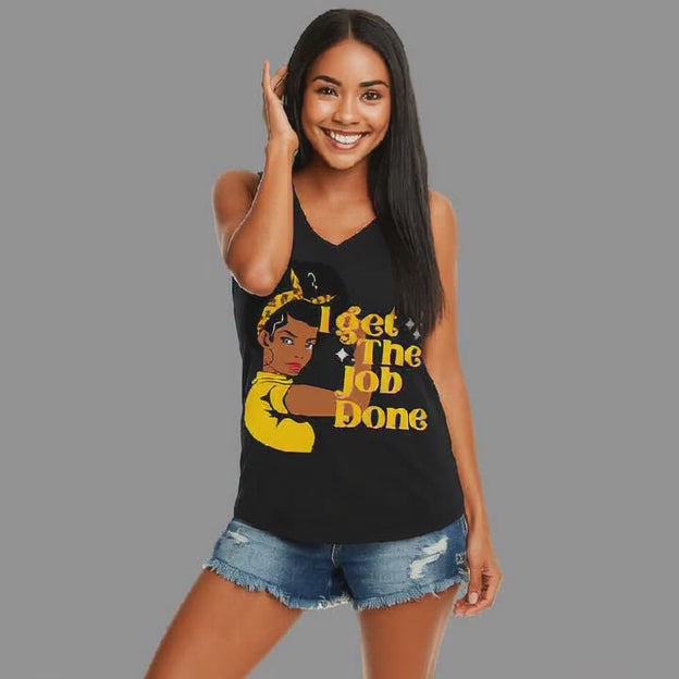 Ladies "I Get the Job Done" Racerback Tank Top